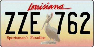 LA license plate ZZE762