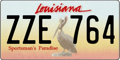 LA license plate ZZE764