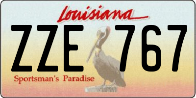 LA license plate ZZE767