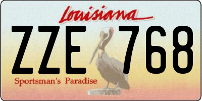 LA license plate ZZE768