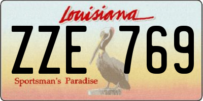 LA license plate ZZE769