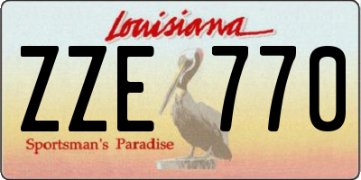 LA license plate ZZE770