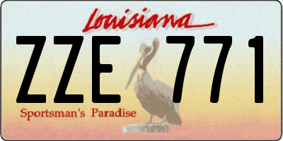 LA license plate ZZE771