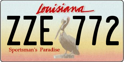 LA license plate ZZE772