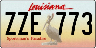 LA license plate ZZE773