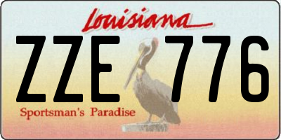 LA license plate ZZE776