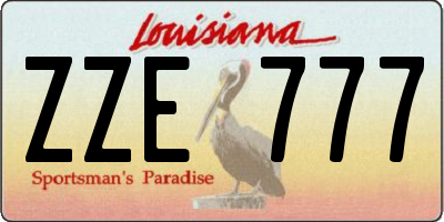 LA license plate ZZE777