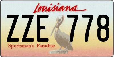 LA license plate ZZE778