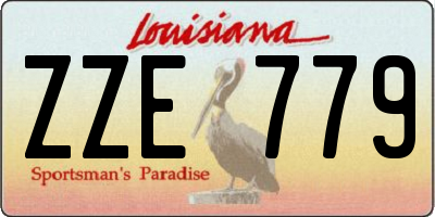 LA license plate ZZE779