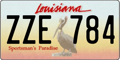 LA license plate ZZE784