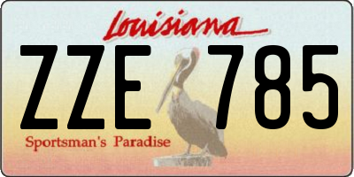 LA license plate ZZE785