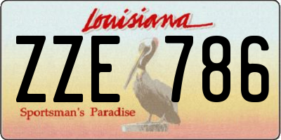 LA license plate ZZE786