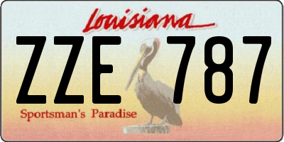 LA license plate ZZE787