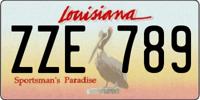 LA license plate ZZE789