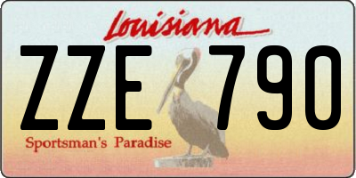 LA license plate ZZE790