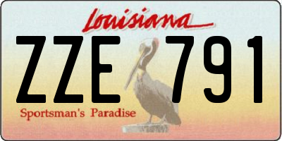 LA license plate ZZE791