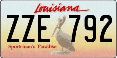 LA license plate ZZE792