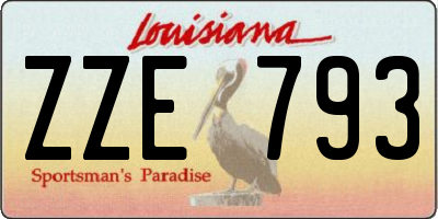 LA license plate ZZE793