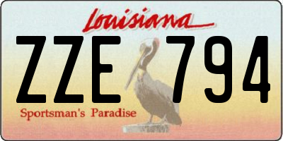 LA license plate ZZE794