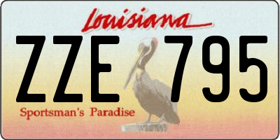 LA license plate ZZE795