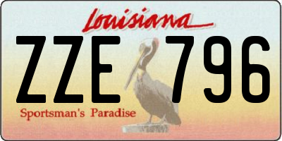 LA license plate ZZE796