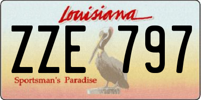 LA license plate ZZE797