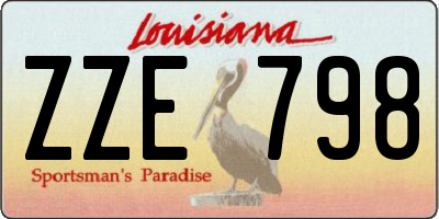 LA license plate ZZE798