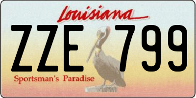 LA license plate ZZE799