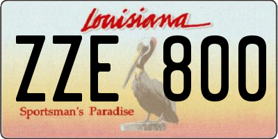 LA license plate ZZE800