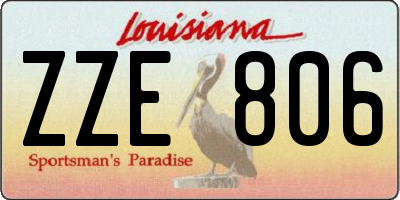 LA license plate ZZE806