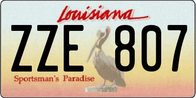 LA license plate ZZE807