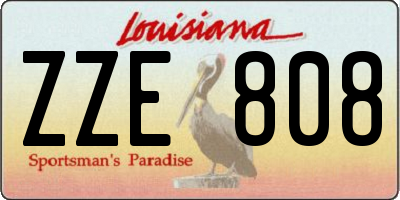 LA license plate ZZE808