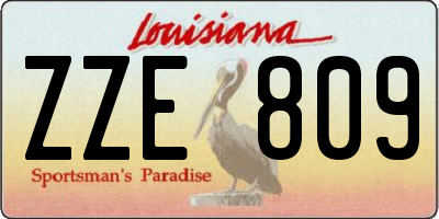 LA license plate ZZE809