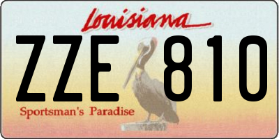 LA license plate ZZE810