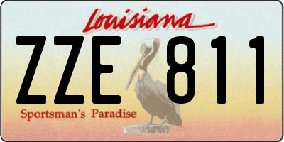 LA license plate ZZE811