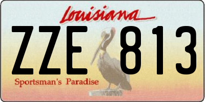 LA license plate ZZE813