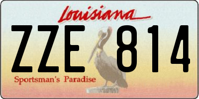 LA license plate ZZE814