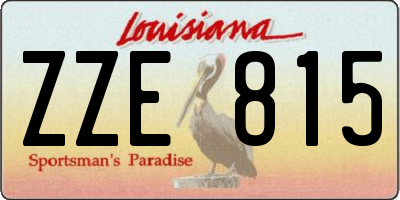 LA license plate ZZE815