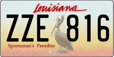 LA license plate ZZE816