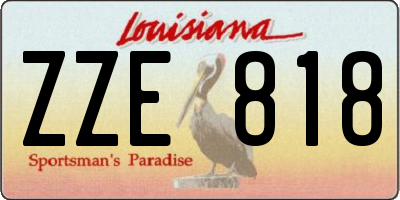 LA license plate ZZE818