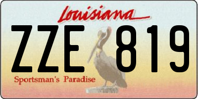 LA license plate ZZE819