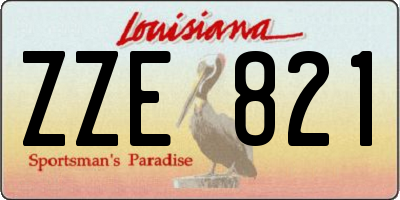 LA license plate ZZE821