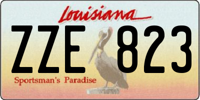 LA license plate ZZE823