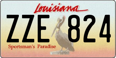 LA license plate ZZE824