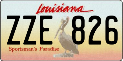 LA license plate ZZE826