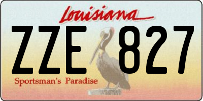 LA license plate ZZE827