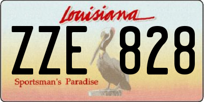 LA license plate ZZE828