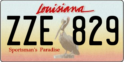 LA license plate ZZE829