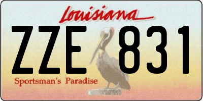 LA license plate ZZE831