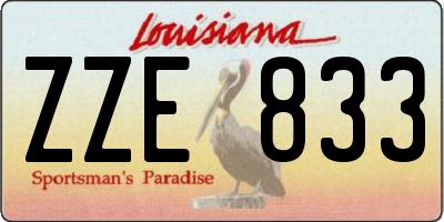 LA license plate ZZE833